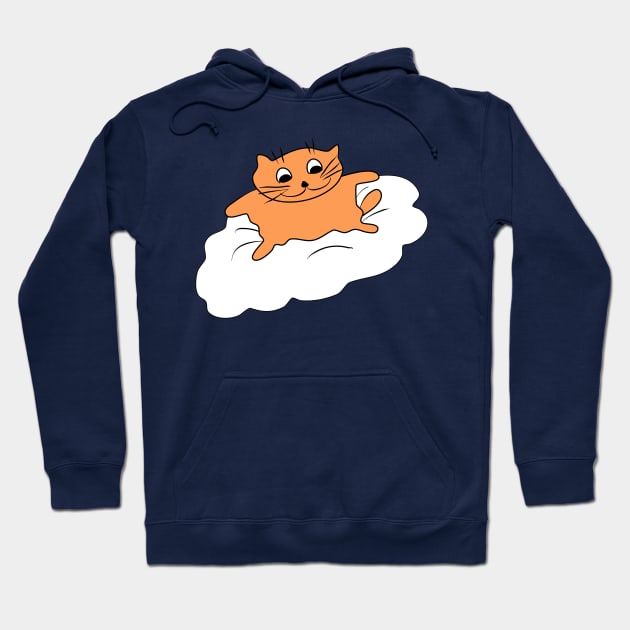 Cat on the cloud. Lovely pet. A kind character. Gift for a child or animal lover. Hoodie by grafinya